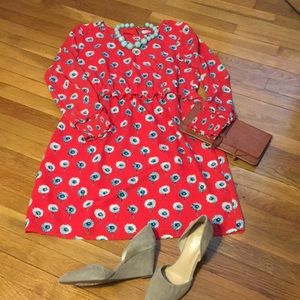 NWT -Super cute red and teal JCrew dress. 👗